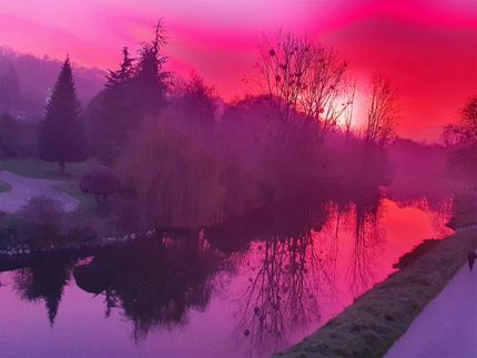 coucher de soleil en hiver